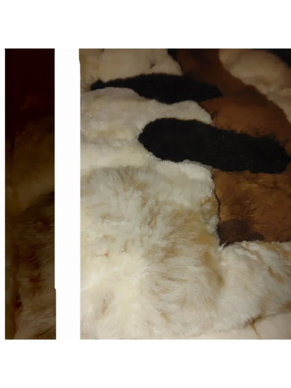 Panda Rug Vintage Alpaca Fur Pillow Case Wall Hanging Handmade Peru Soft Plush